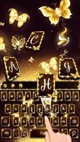 Gold Butterfly Keyboard Theme Affiche