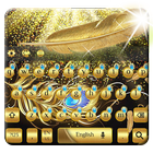 gold feather keyboard luxury golden mask icône