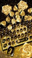 Golden Flower Butterfly Keyboard Theme Affiche