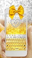 Gold Glitter Bowknot Keyboard Plakat