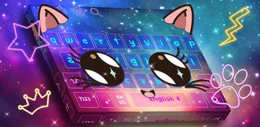 Galaxy Kawaii Kitty Keyboard Theme