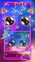 Galaxy Kawaii Kitty Keyboard Theme Affiche