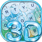 3D Glass Water Drop Keyboard Theme icône