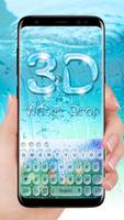 3D Glass Water Drop Keyboard Theme Affiche