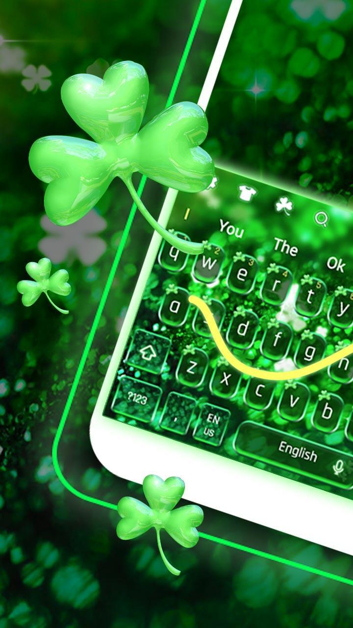 Glitter Green Clover Keyboard For Android Apk Download