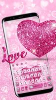 Glitter Love Heart Keyboard โปสเตอร์