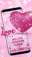 Glitter Love Heart Keyboard ポスター