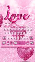 Glitter Love Heart Keyboard syot layar 1