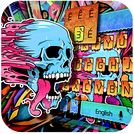 Graffiti skull keyboard