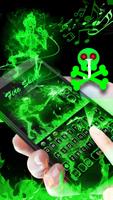 Green Fire Skull Keyboard スクリーンショット 1