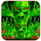 Green fire skeleton icon