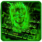 Green Flaming Skull Keyboard icône