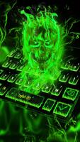 Green Flaming Skull Keyboard capture d'écran 1