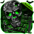 Green Zombie Skull Parallax keyboard आइकन