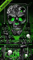 Green Zombie Skull Parallax keyboard पोस्टर