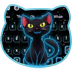 Dark Neon Kitty Keyboard Theme