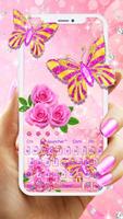 Pink Diamond Butterfly Keyboard Plakat
