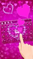 Rosa Diamant-Herz-Tastatur Plakat