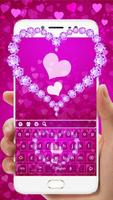 Pink Diamond Heart Keyboard capture d'écran 1