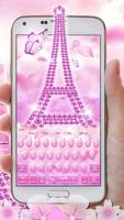 Diamond Pink Paris Keyboard Theme screenshot 1