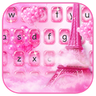 Pink Eiffel Tower Keyboard icono
