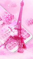 Pink Eiffel Tower Keyboard poster