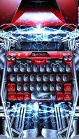 Flames Black Red Keyboard poster