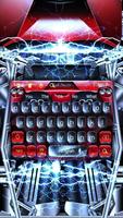 Poster Flames Black Red Keyboard