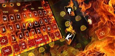 3D Flaming Fire Keyboard Theme