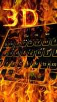 Flaming Fire Live Keyboard الملصق