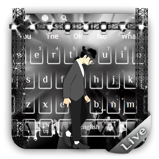 3D King of Pop Live Moonwalk Keyboard Theme