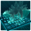 3d hologram dinosaur keyboard tech future