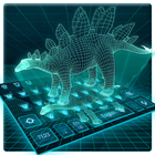 3d hologram dinosaur keyboard tech future آئیکن