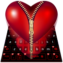 Red Zipper Heart Keyboard APK