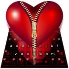 Red Zipper Heart Keyboard ไอคอน