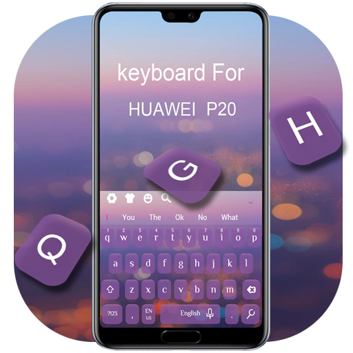 Purple Keyboard  For Huawei  P20