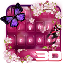Thème de clavier papillon fleurs 3D orchidée APK