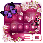 3D Orchid Flowers Butterfly Keyboard Theme ikon