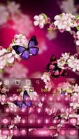 3D Orchid Flowers Butterfly Keyboard Theme syot layar 3
