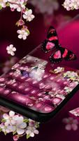 Thème de clavier papillon fleurs 3D orchidée Affiche