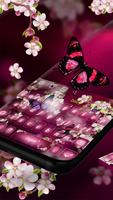 3D Orchid Flowers Butterfly Keyboard Theme penulis hantaran
