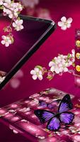 3D Orchid Flowers Butterfly Keyboard Theme syot layar 1