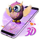 3D Animated Cute Owl Keyboard Theme ícone