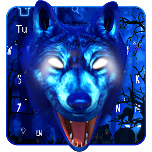 3D Neon Wolf Keyboard Theme