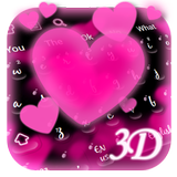 3D Rosa Liebe Tastatur Thema Zeichen