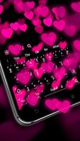 3D Pink Love Keyboard Theme plakat