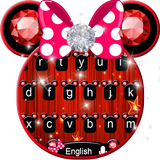 Cute Pink Minny Bowknot Keyboard Theme icône
