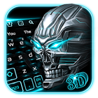 3D Neon Blue Skull Keyboard icône