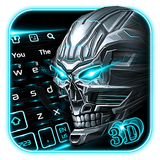 3D Neon Blue Skull Keyboard biểu tượng
