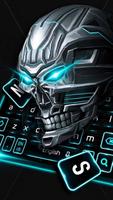 3D Neon Blue Skull Keyboard capture d'écran 2
